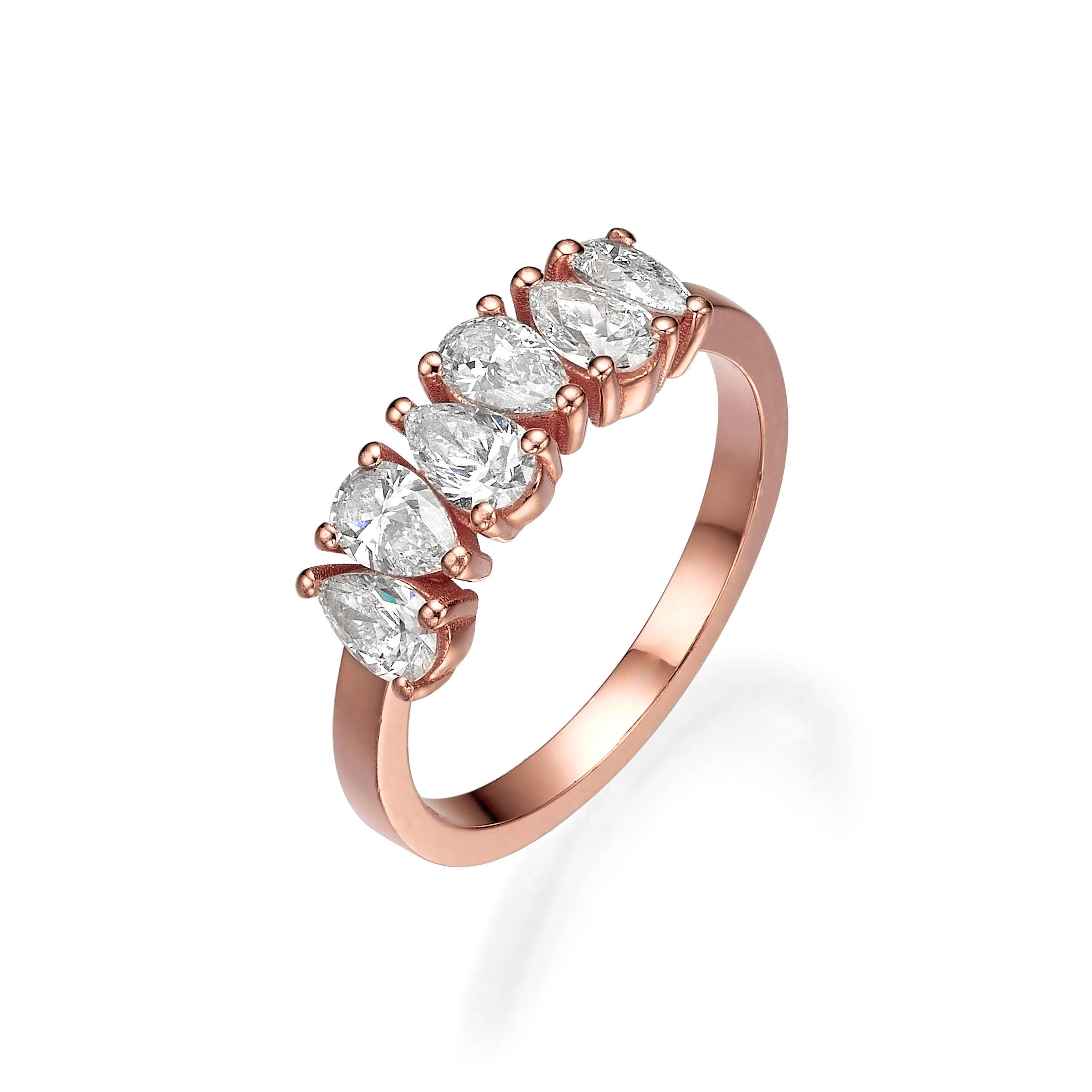 Rose Gold Diamond Eternity Pinky Ring 18ct Rose Gold Round Diamond