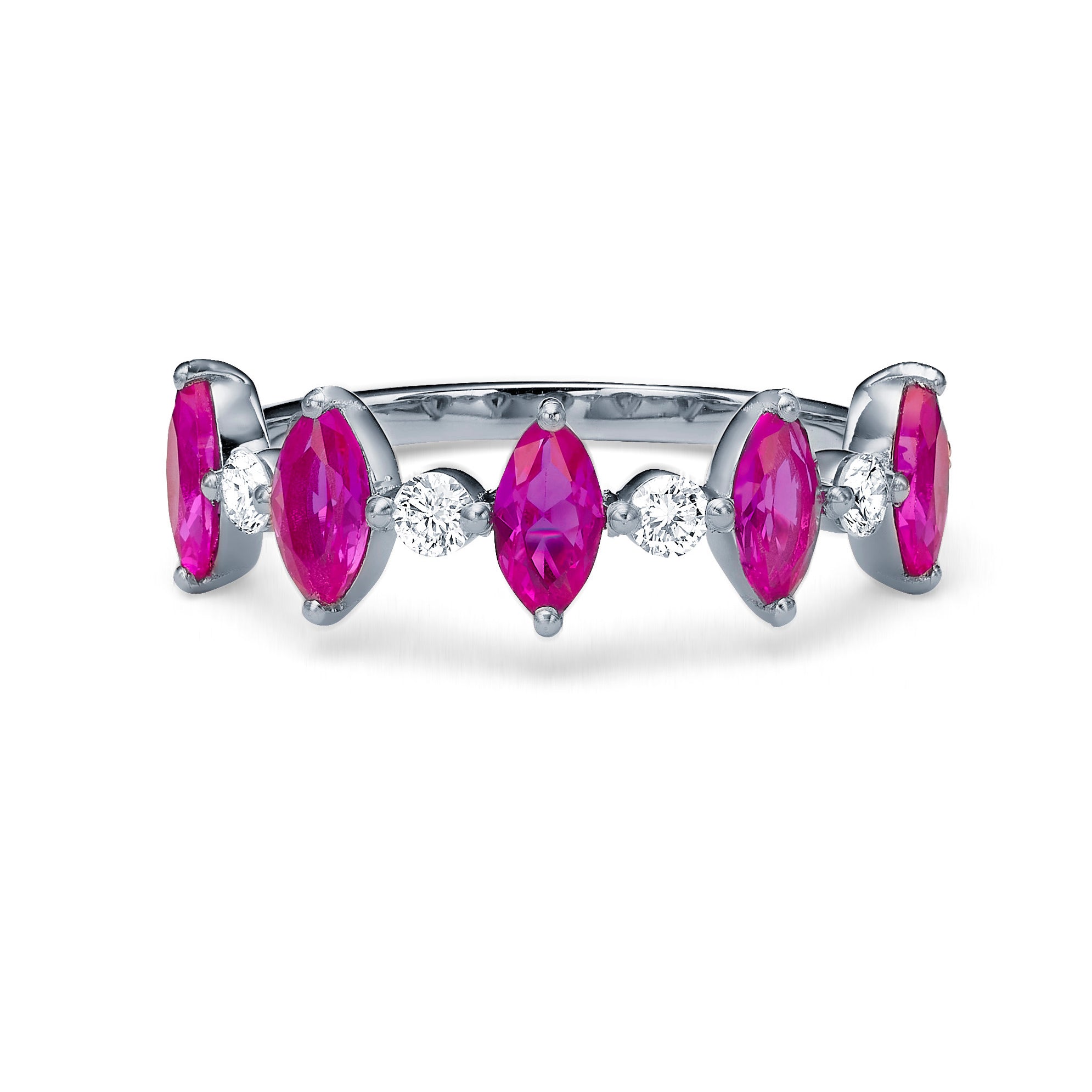 LARGE MARQUISE PINK SAPPHIRE AND DIAMOND RING