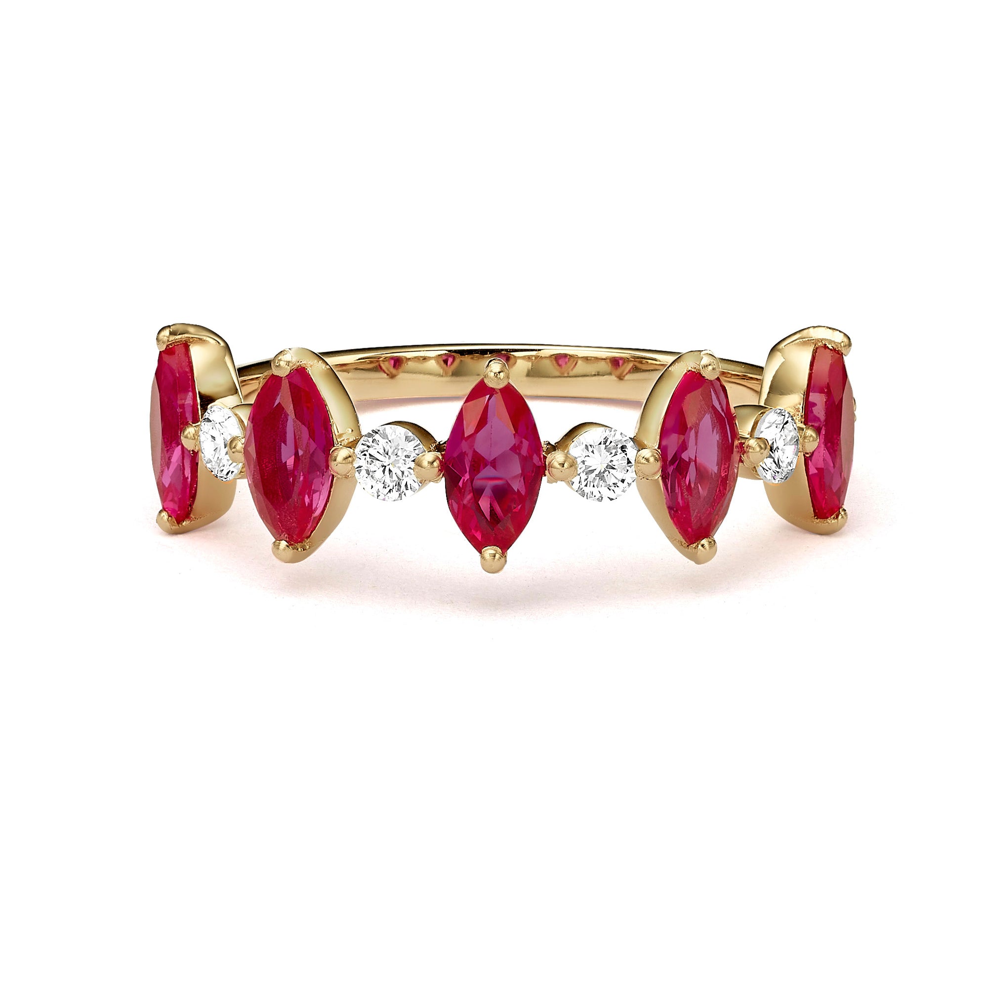 LARGE MARQUISE PINK SAPPHIRE AND DIAMOND RING