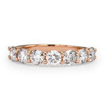 2.1CTS ROUND DIAMOND HALFWAY RING - SEVEN DIAMONDS 0.3CT EACH - Rose Gold