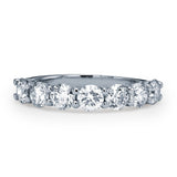 2.1CTS ROUND DIAMOND HALFWAY RING - SEVEN DIAMONDS 0.3CT EACH - White Gold