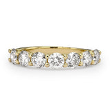 2.1CTS ROUND DIAMOND HALFWAY RING - SEVEN DIAMONDS 0.3CT EACH - Yellow Gold