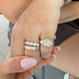 2.1CTS ROUND DIAMOND HALFWAY RING - SEVEN DIAMONDS 0.3CT EACH