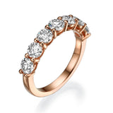 2.1CTS ROUND DIAMOND HALFWAY RING - SEVEN DIAMONDS 0.3CT EACH - Rose Gold