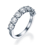 2.1CTS ROUND DIAMOND HALFWAY RING - SEVEN DIAMONDS 0.3CT EACH - White Gold