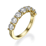 2.1CTS ROUND DIAMOND HALFWAY RING - SEVEN DIAMONDS 0.3CT EACH - Yellow Gold