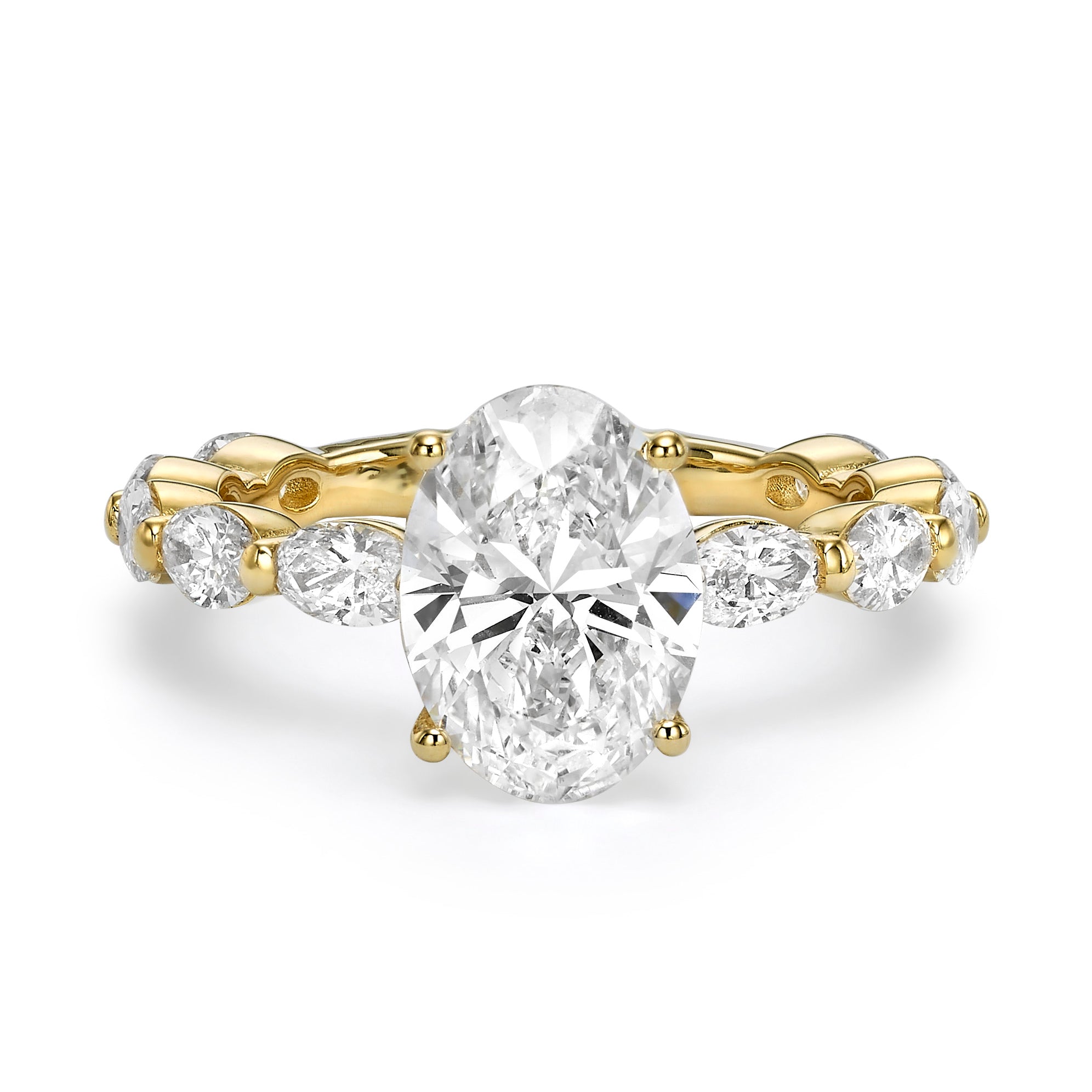 2CT OVAL WITH MARQUIS SIDE WAY ENGAGEMENT RING