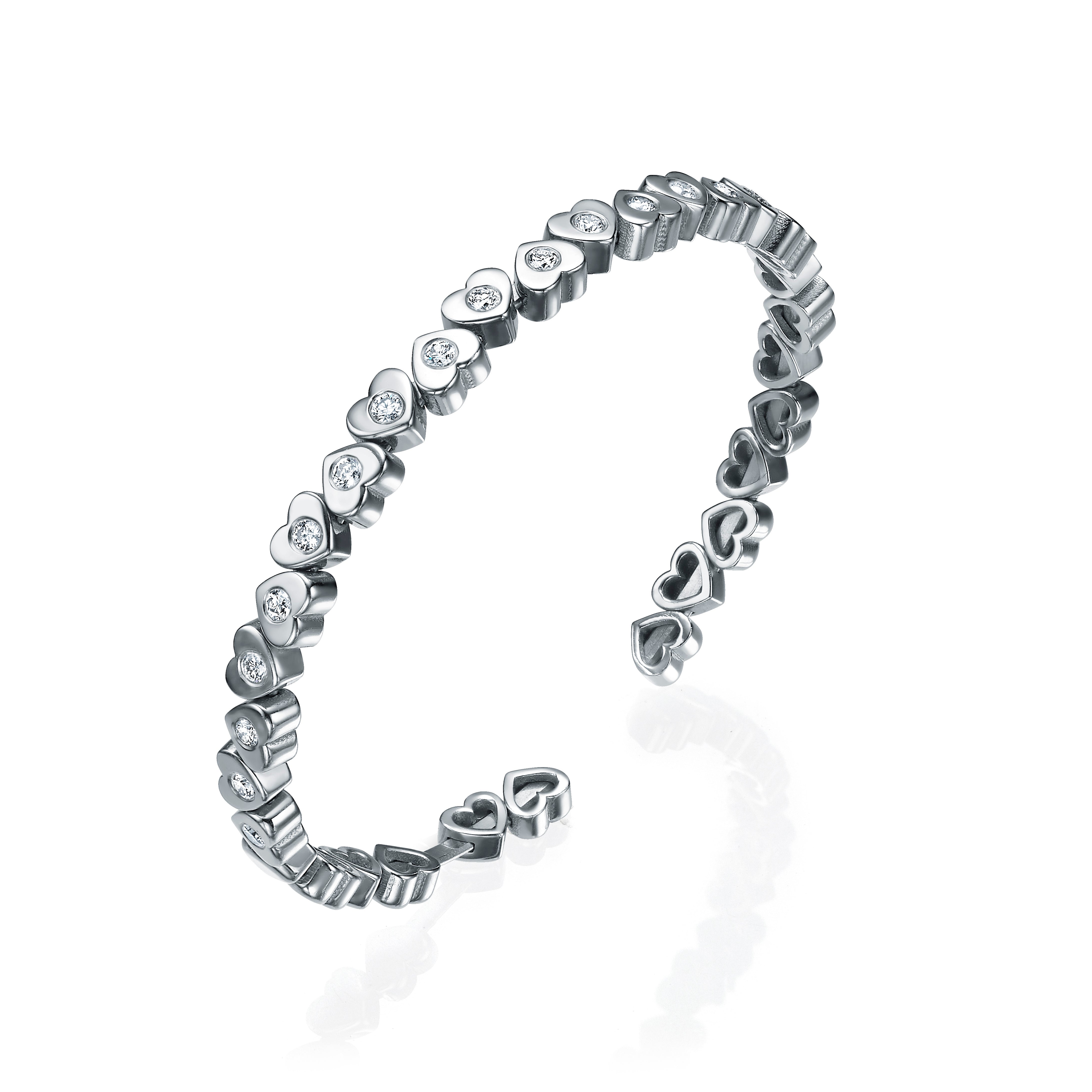 Heart Bezel flexible Diamond Bracelet