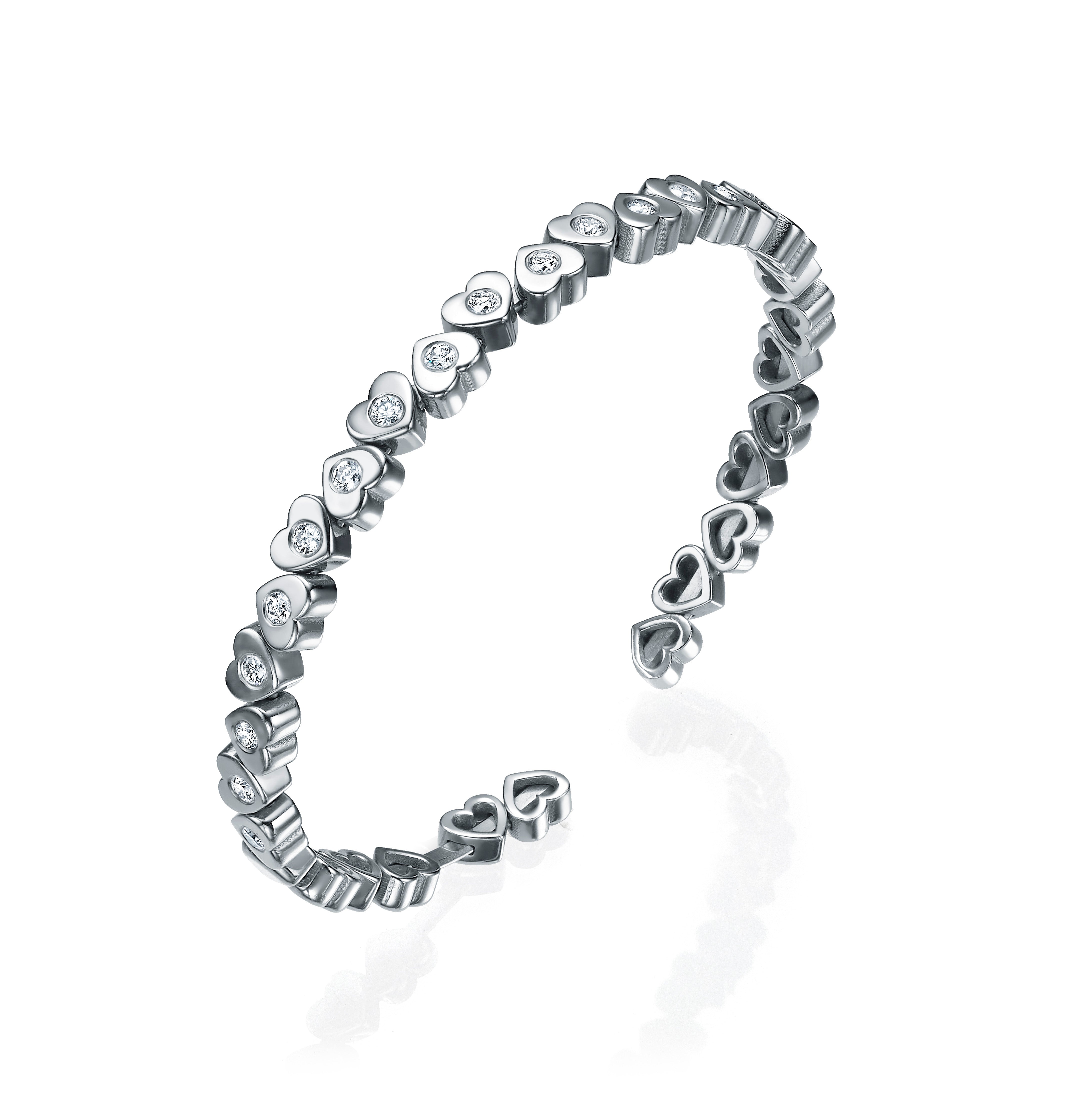 Heart Bezel flexible Diamond Bracelet