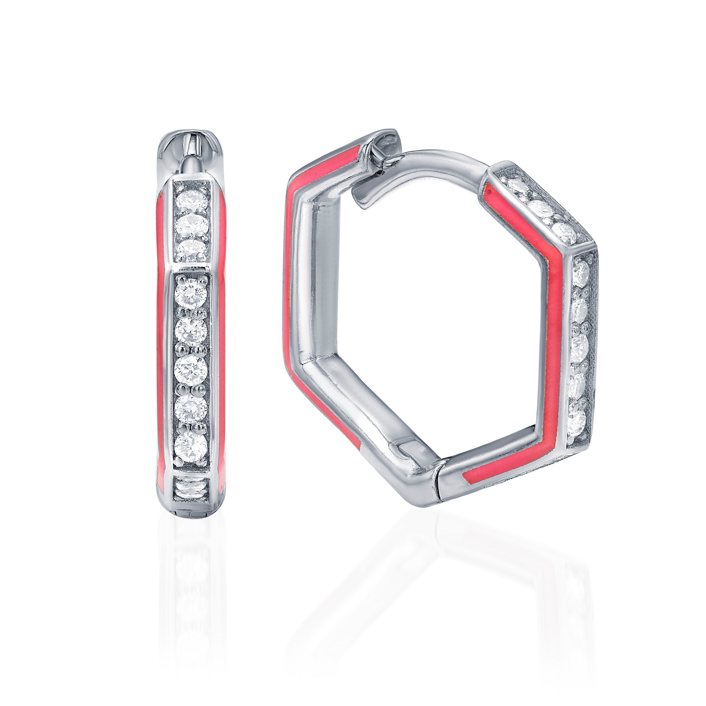 PAVE DIAMOND AND ENAMEL FORROY HUGGIES