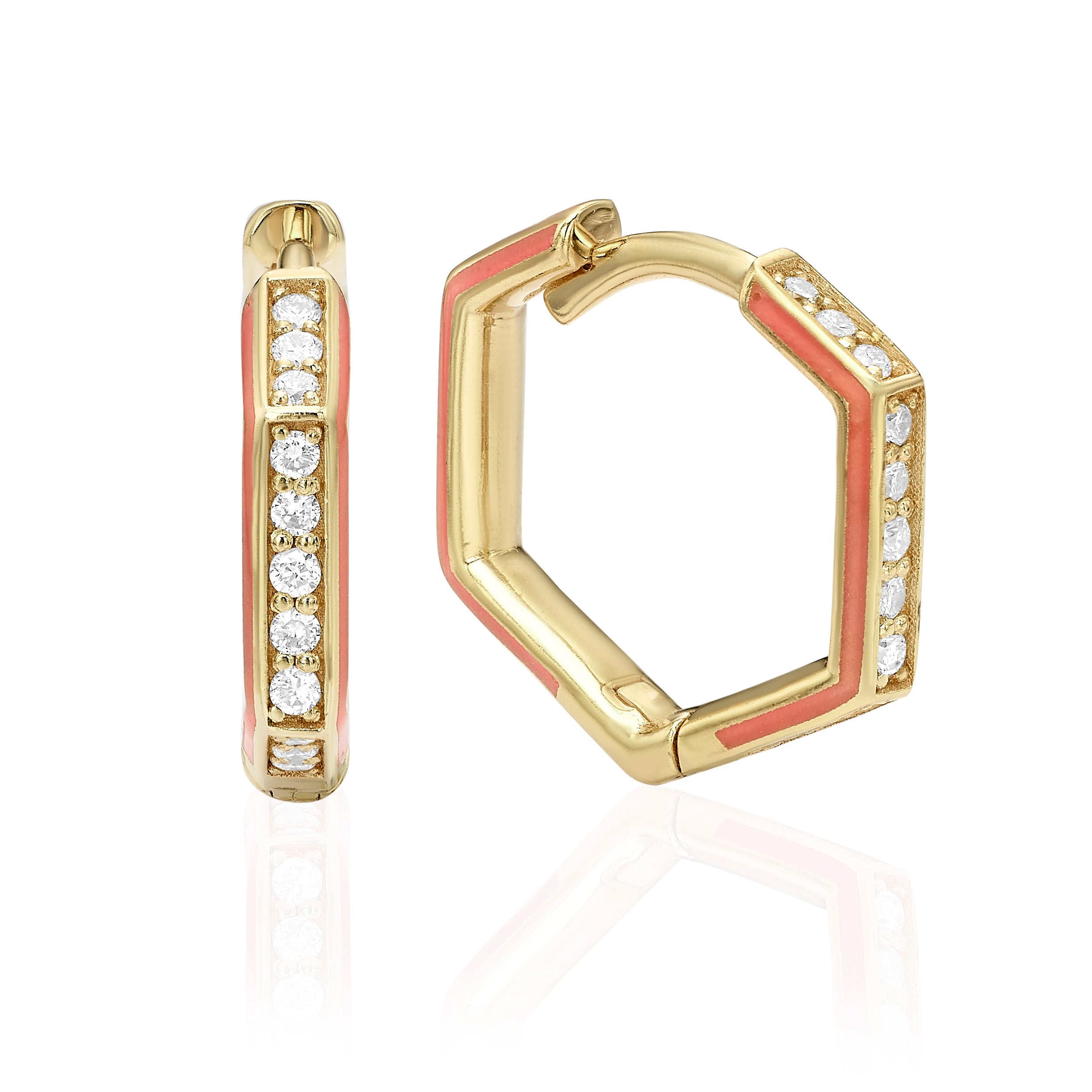 PAVE DIAMOND AND ENAMEL FORROY HUGGIES