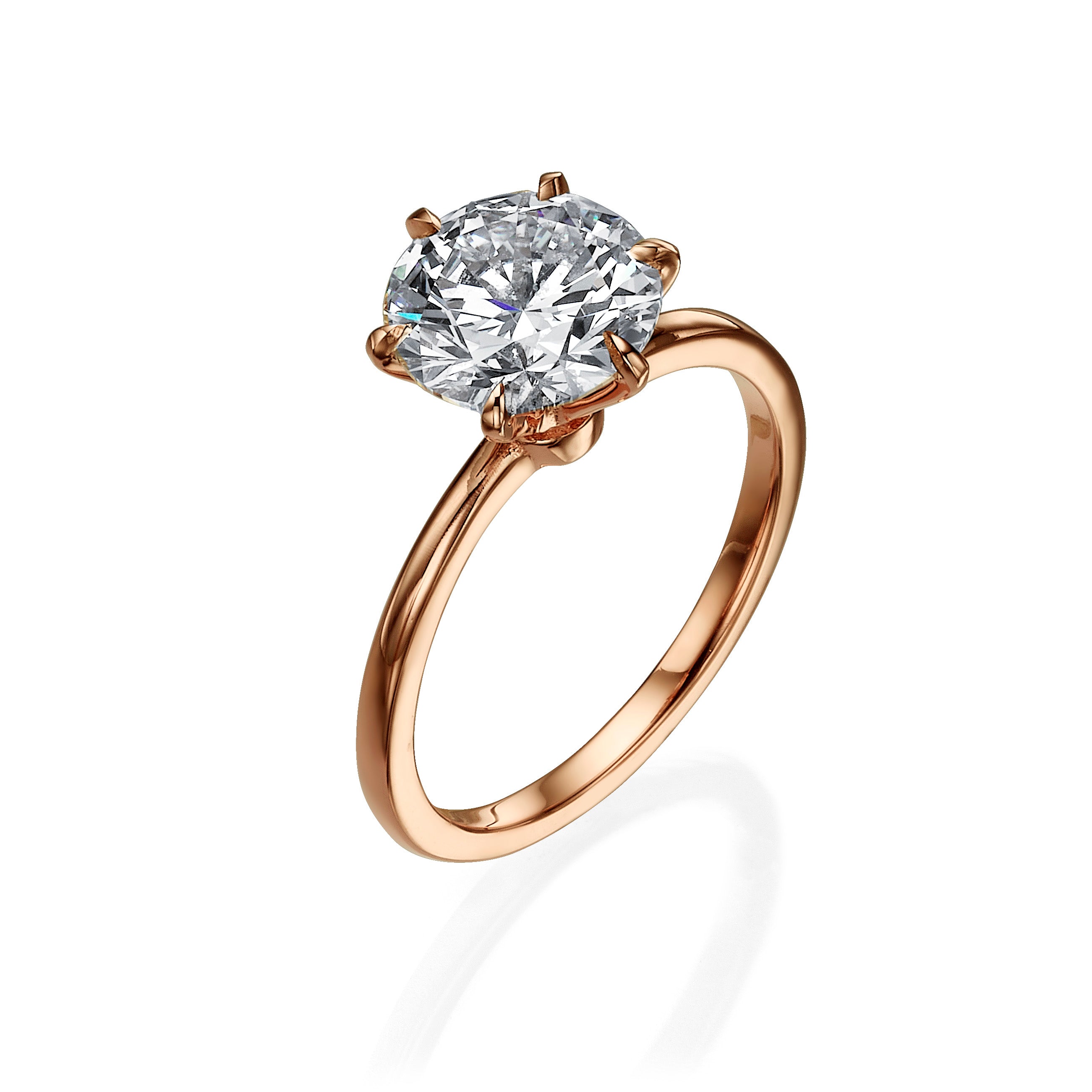 2CT ROUND BRILLIANT SIX PRONG ENGAGEMENT RING