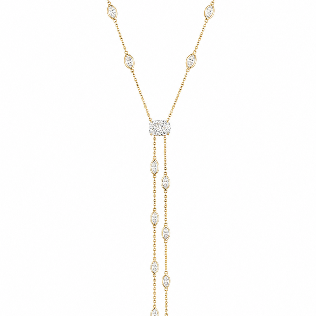 RADIANT CUT LOE'R DIAMONDS TIE NECKLACE
