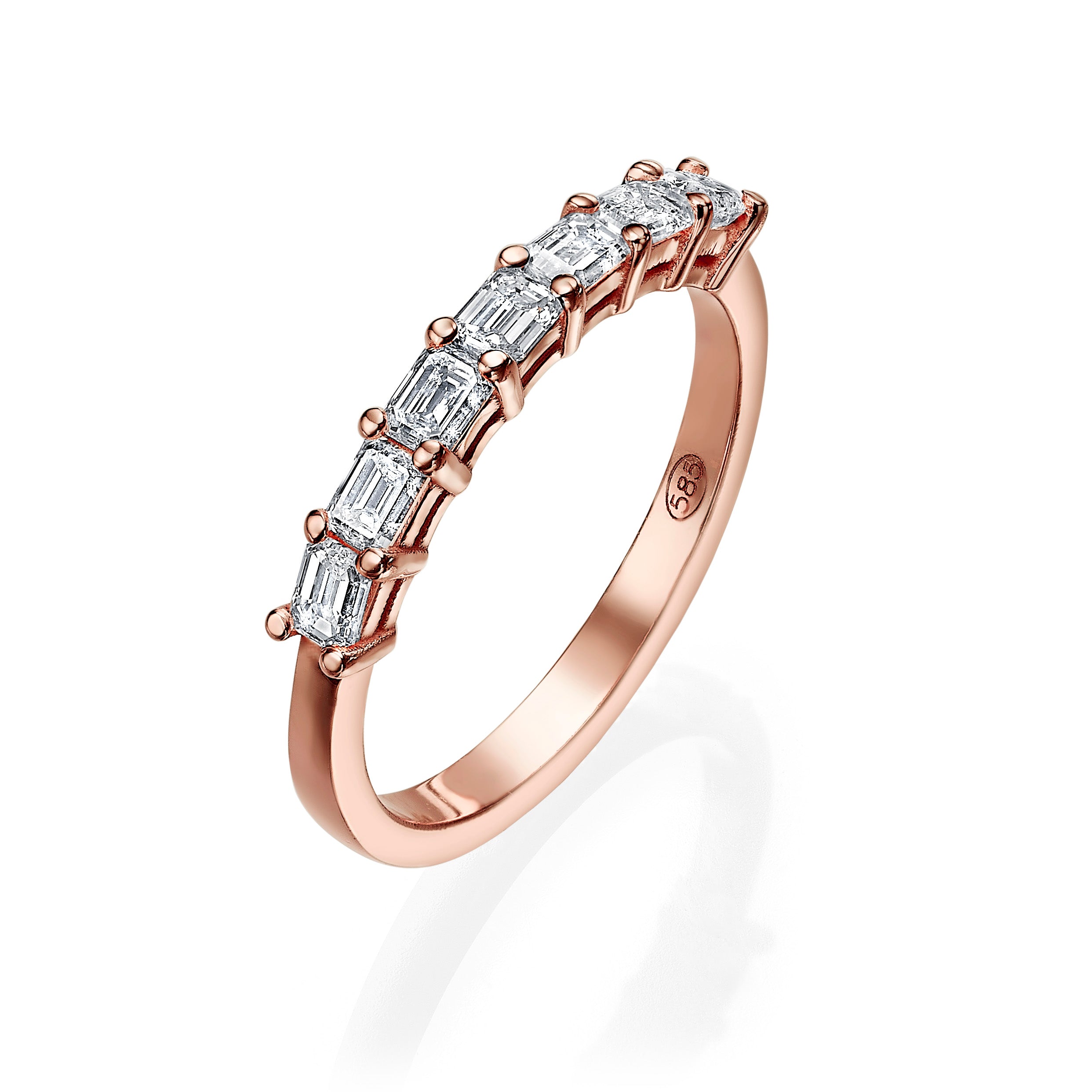 SIDEWAYS EMERALD CUT DIAMOND RING