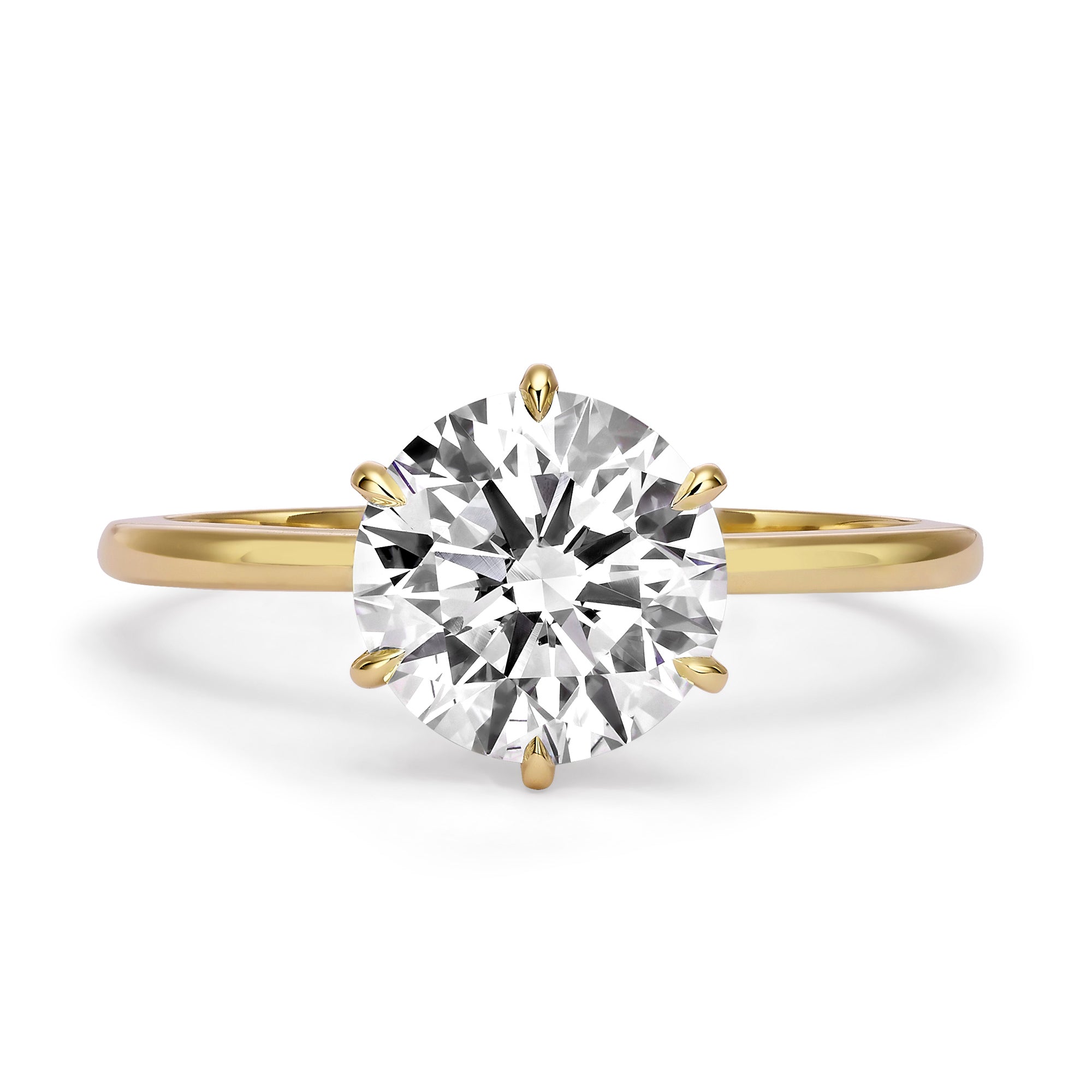 2CT ROUND BRILLIANT SIX PRONG ENGAGEMENT RING