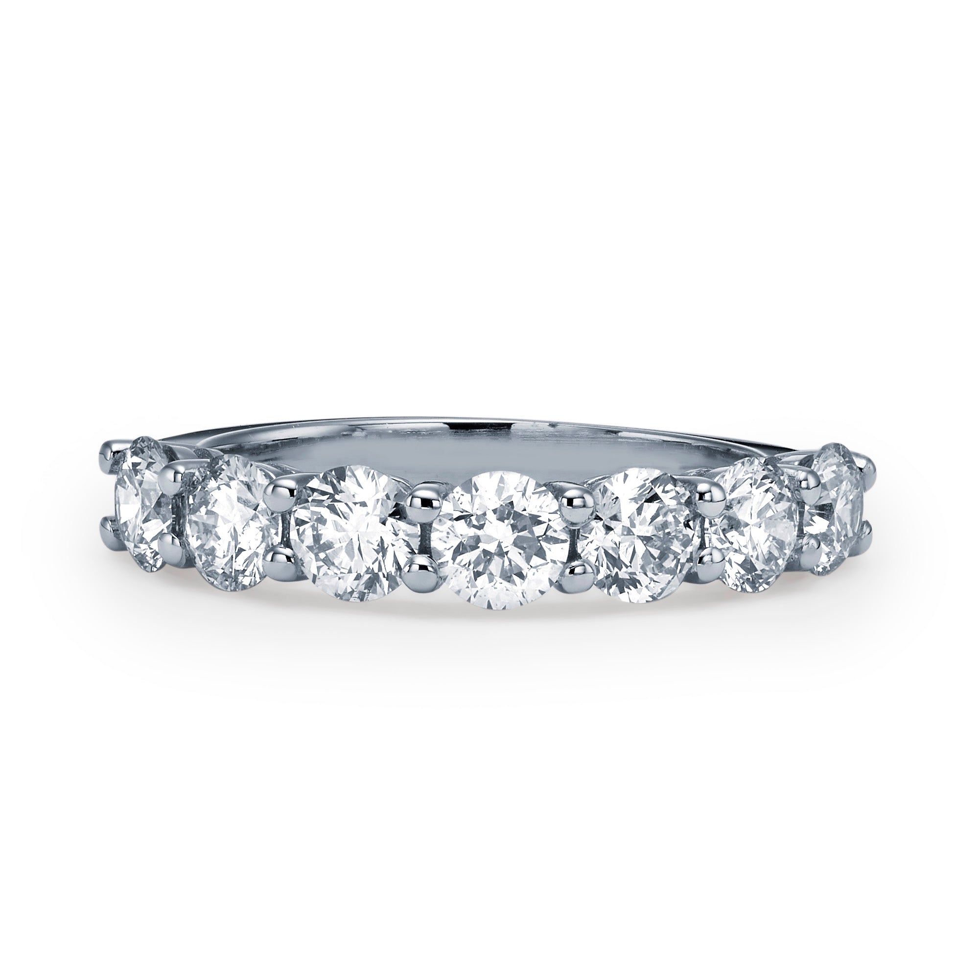 1.75CTS ROUND DIAMOND HALFWAY RING - SEVEN DIAMONDS 0.25CT EACH