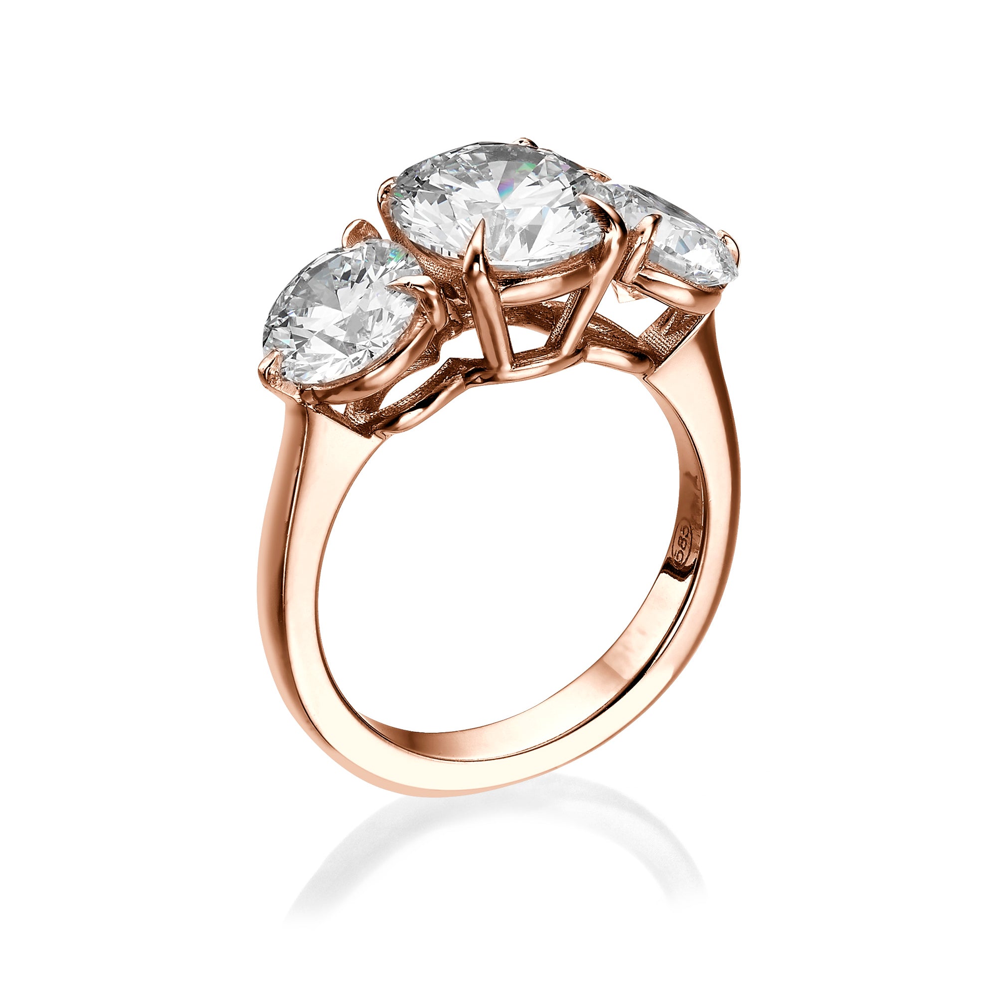 ENGAGEMENT RING 2CT +1CT EACH SIDE DIAMOND