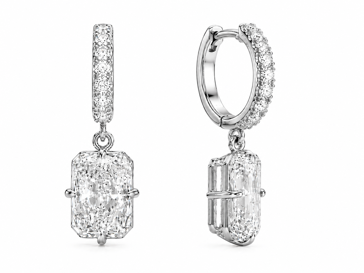 RADIANT CUT DIAMOND DROP HUGGIES