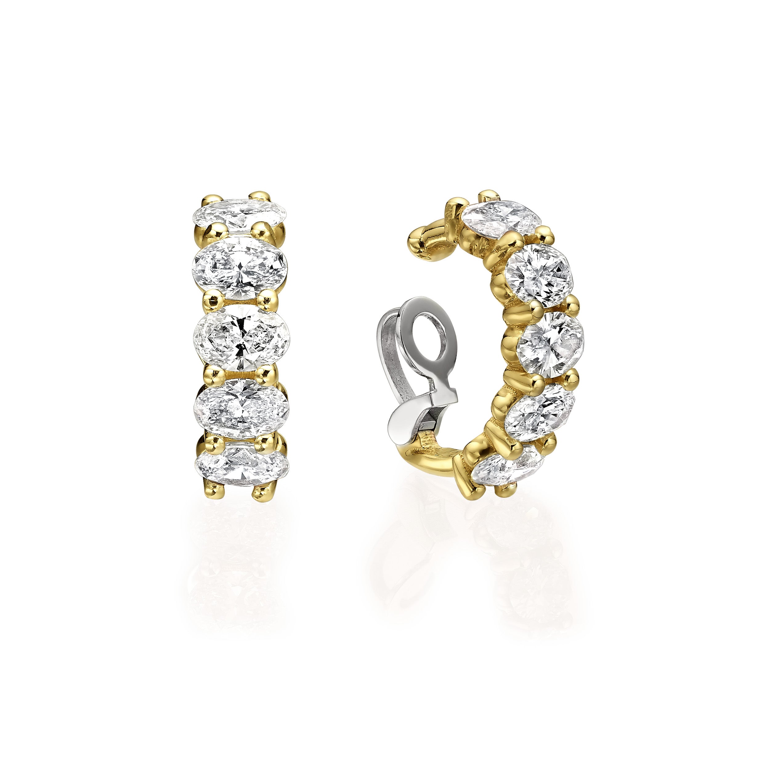 OVAL DIAMOND EAR CUFF
