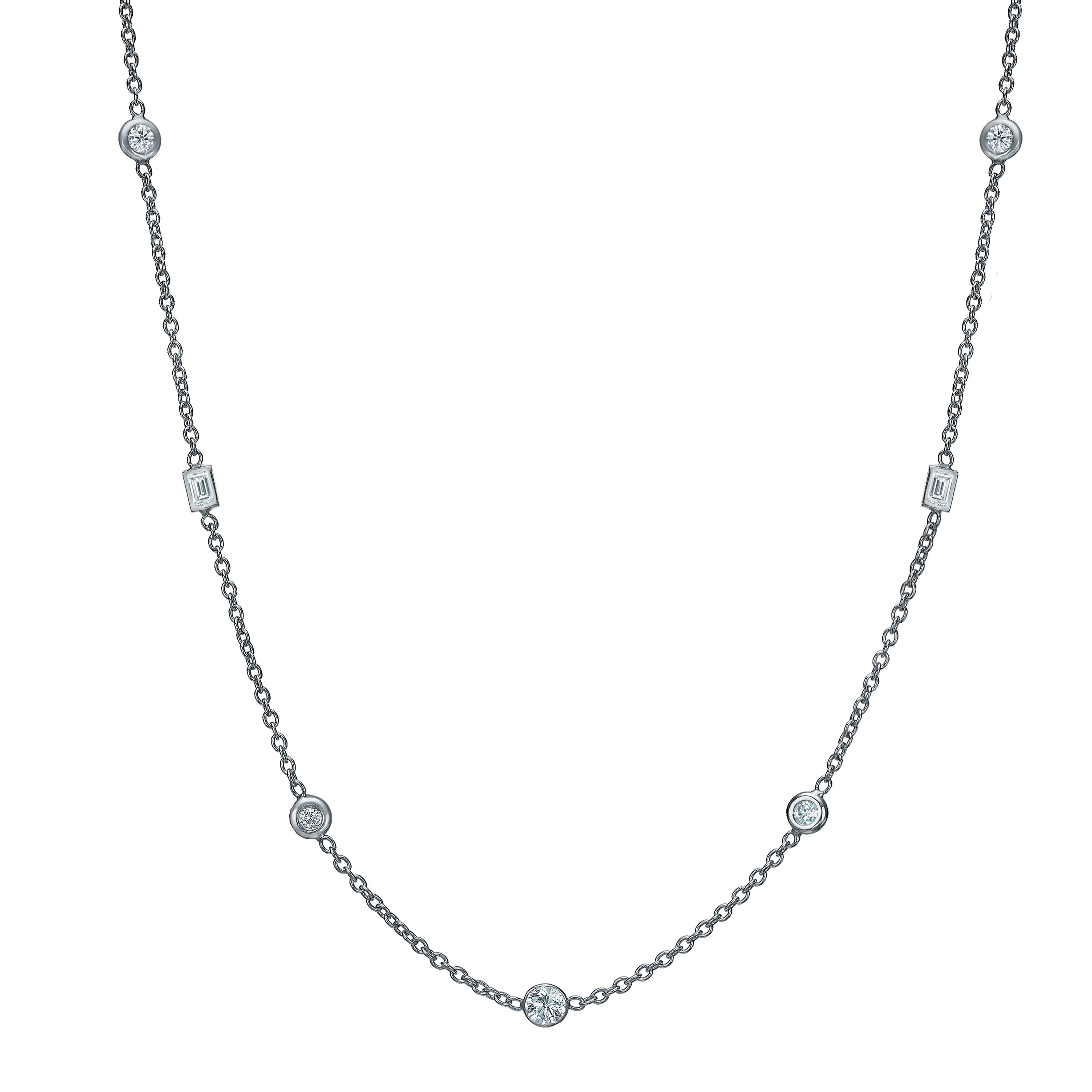 FANCY DIAMOND BEZEL NECKLACE