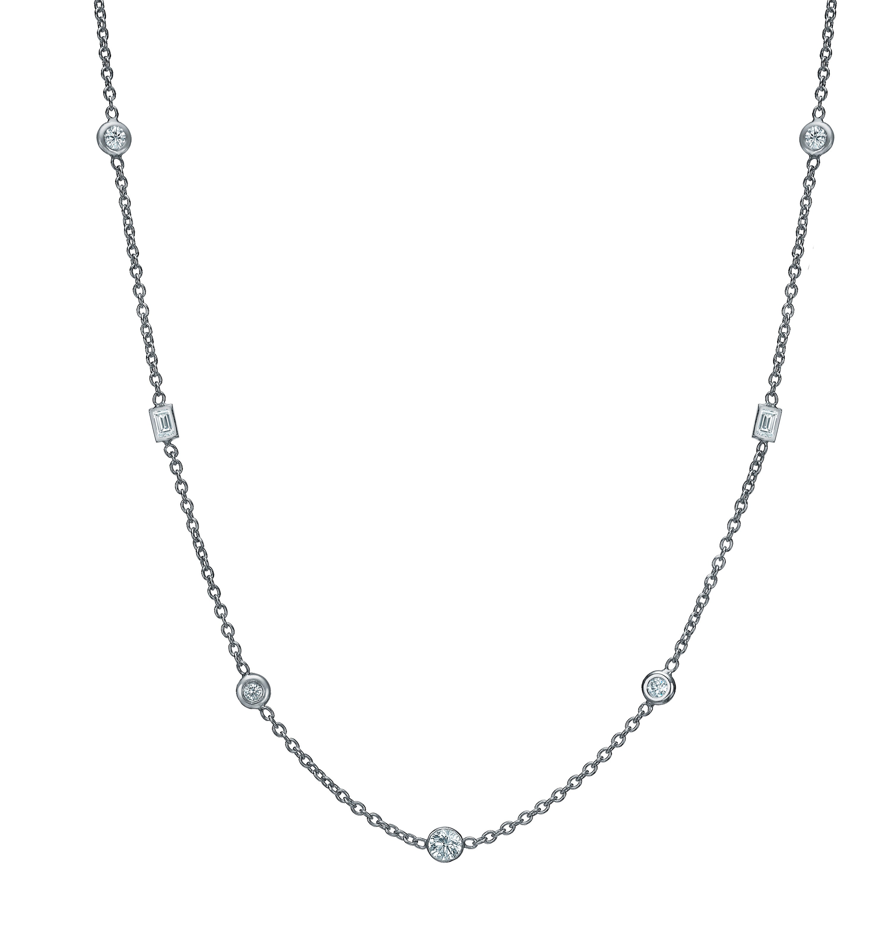 FANCY DIAMOND BEZEL NECKLACE