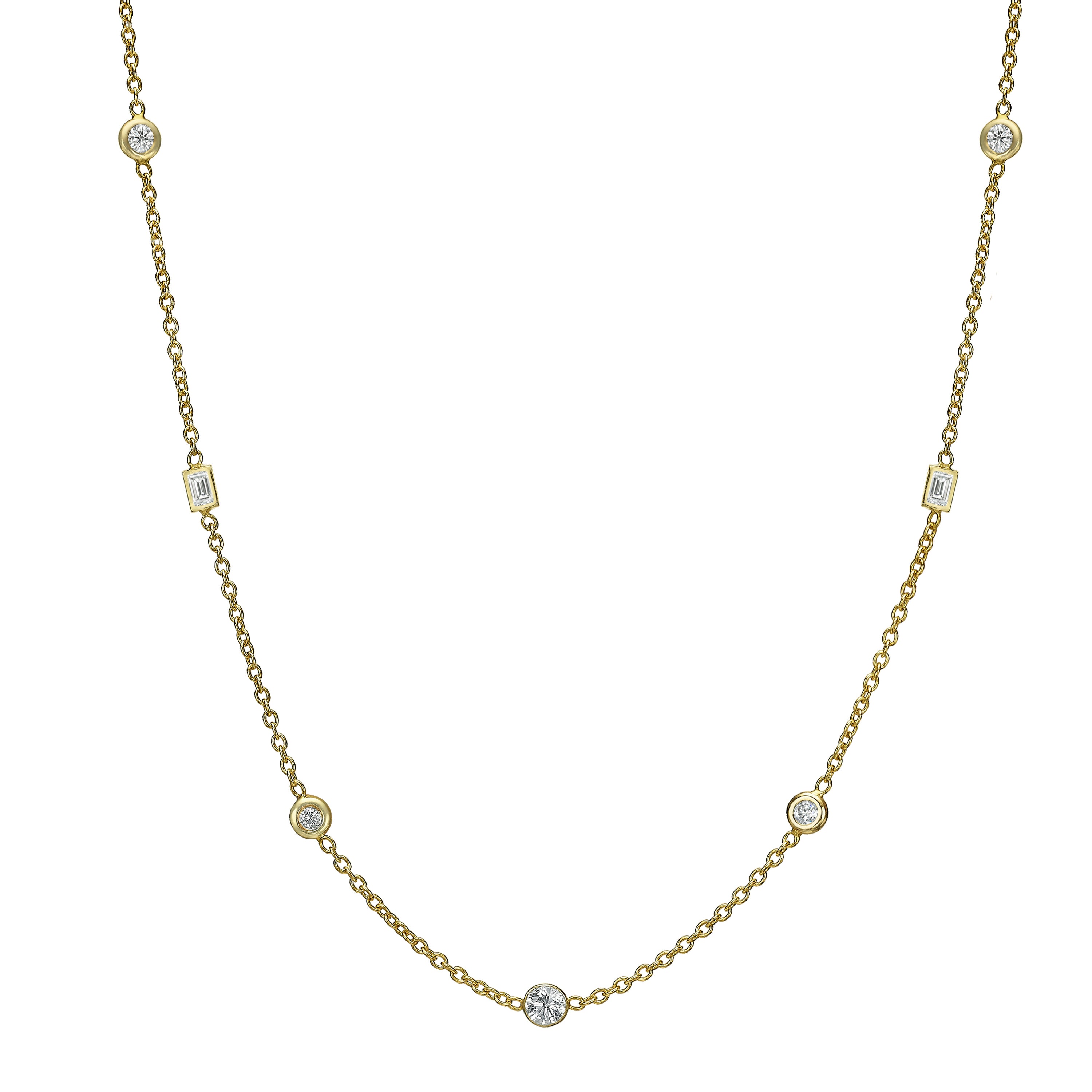 FANCY DIAMOND BEZEL NECKLACE
