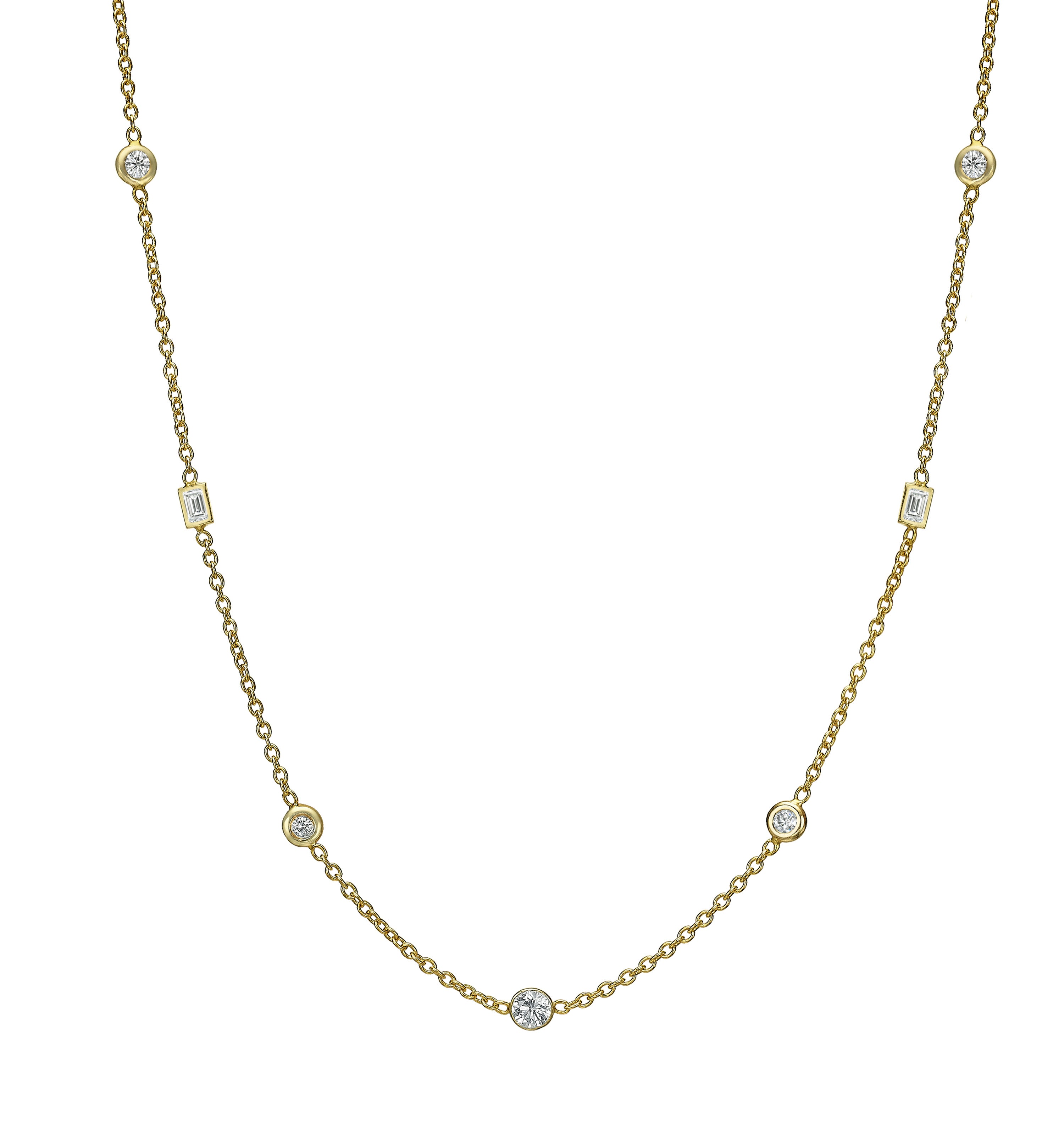 FANCY DIAMOND BEZEL NECKLACE