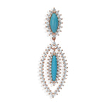 TURQUOISE DIAMOND EARRINGS - Rose Gold - Single earring