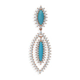 TURQUOISE DIAMOND EARRINGS - Rose Gold - Single earring