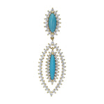 TURQUOISE DIAMOND EARRINGS - Yellow Gold - Single earring
