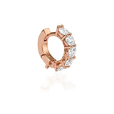 MINI DIAMETER BIG DIAMOND HUGGIES - Rose Gold - Single earring