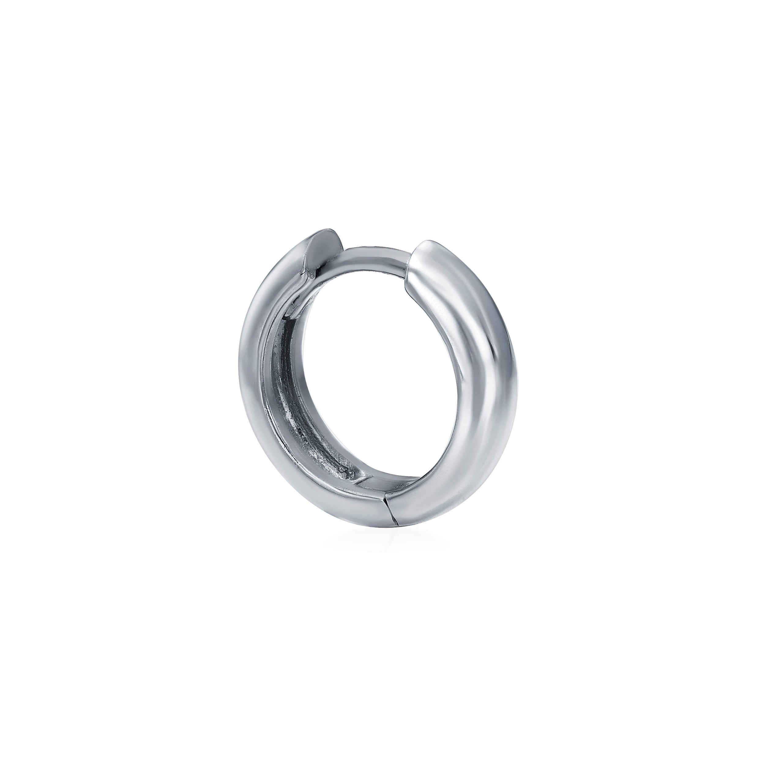 SMALL BOLD EARRINGS - White Gold - Single earring