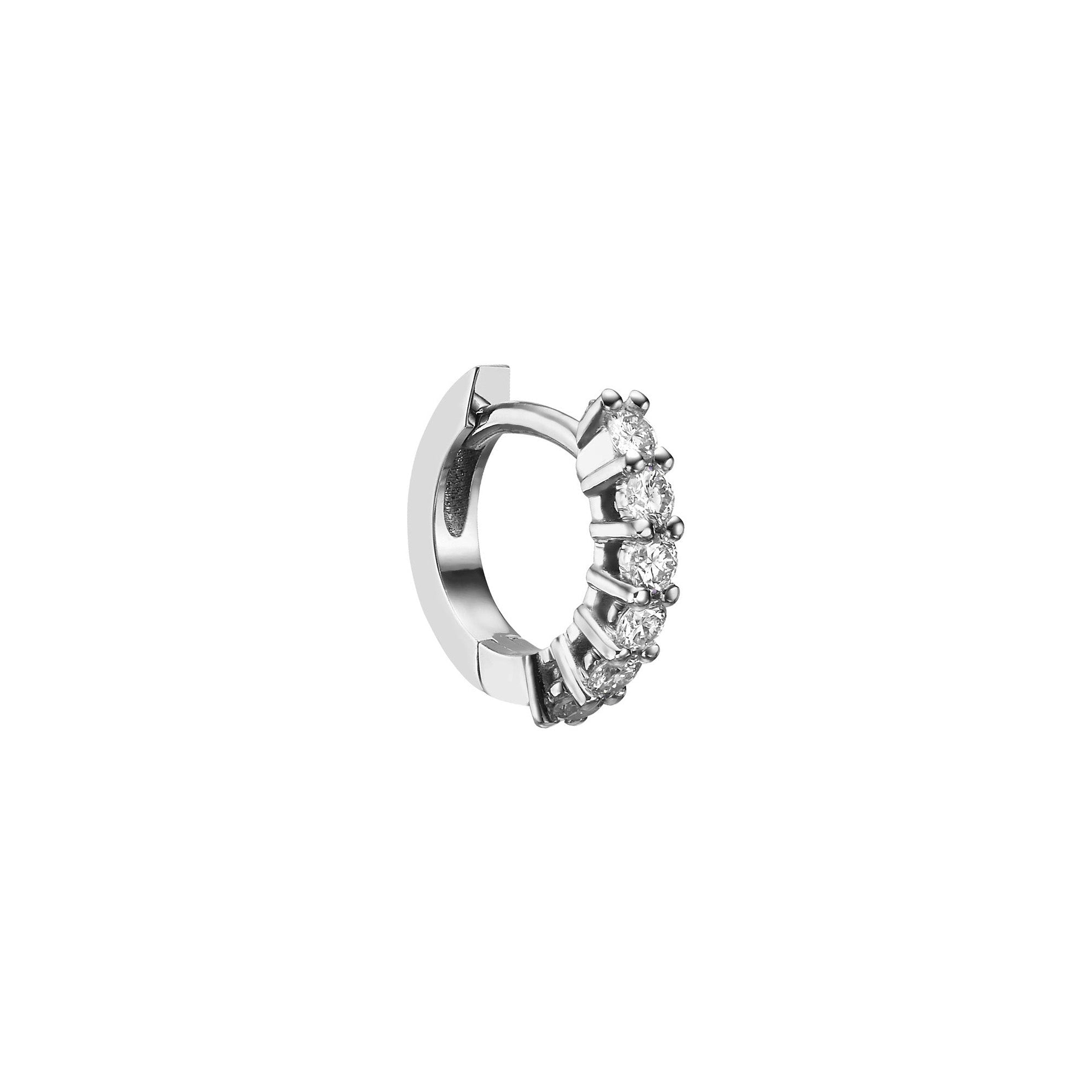 MINI DIAMOND HUGGIES - White Gold - Single earring