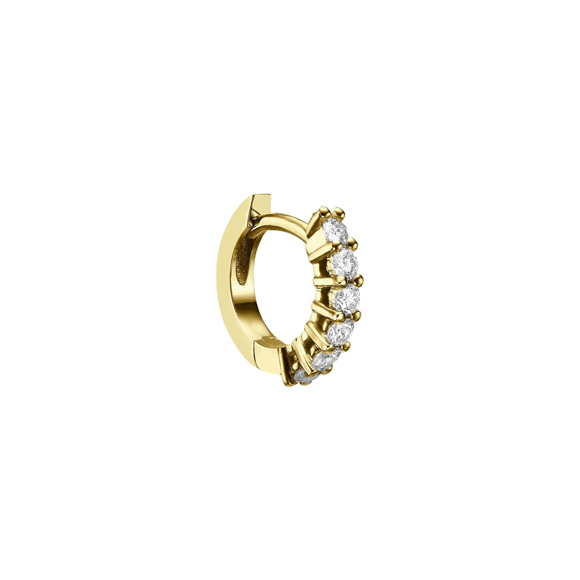 MINI DIAMOND HUGGIES - Yellow Gold - Single earring