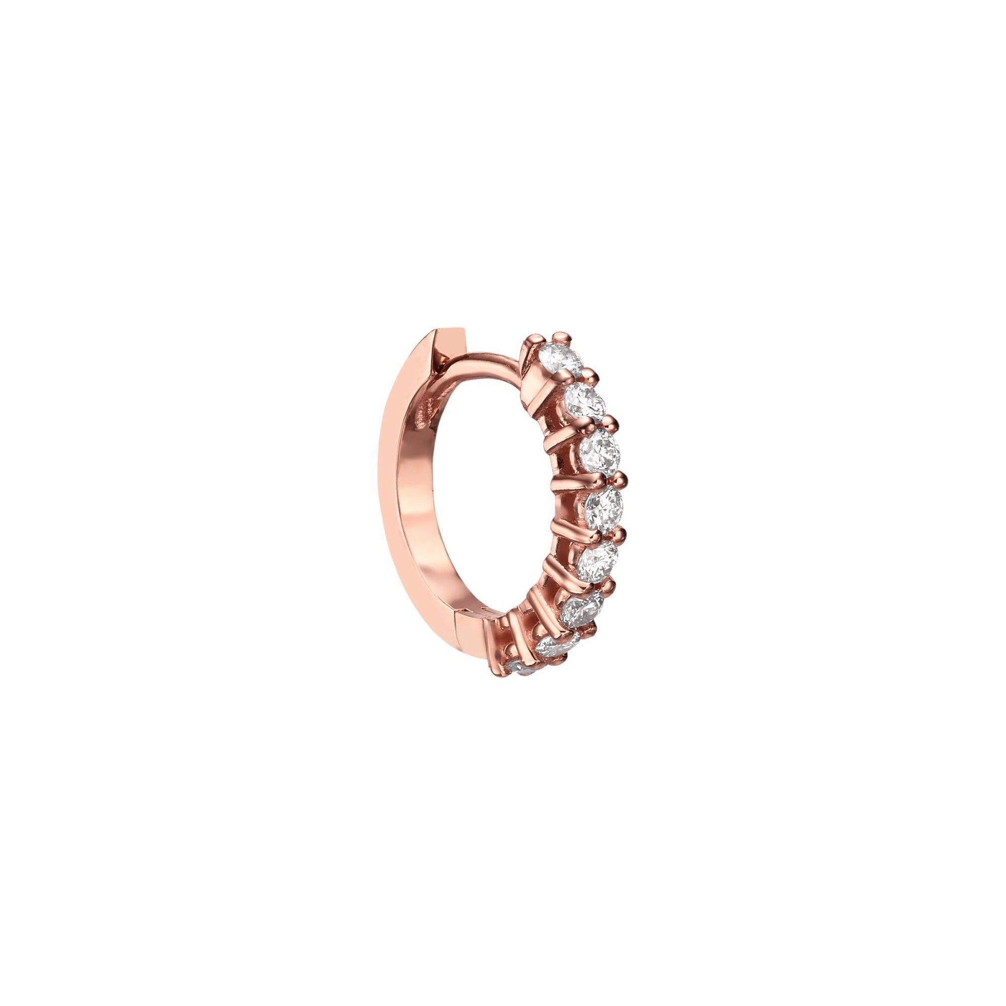 DIAMOND HUGGIES - Rose Gold - Single earring