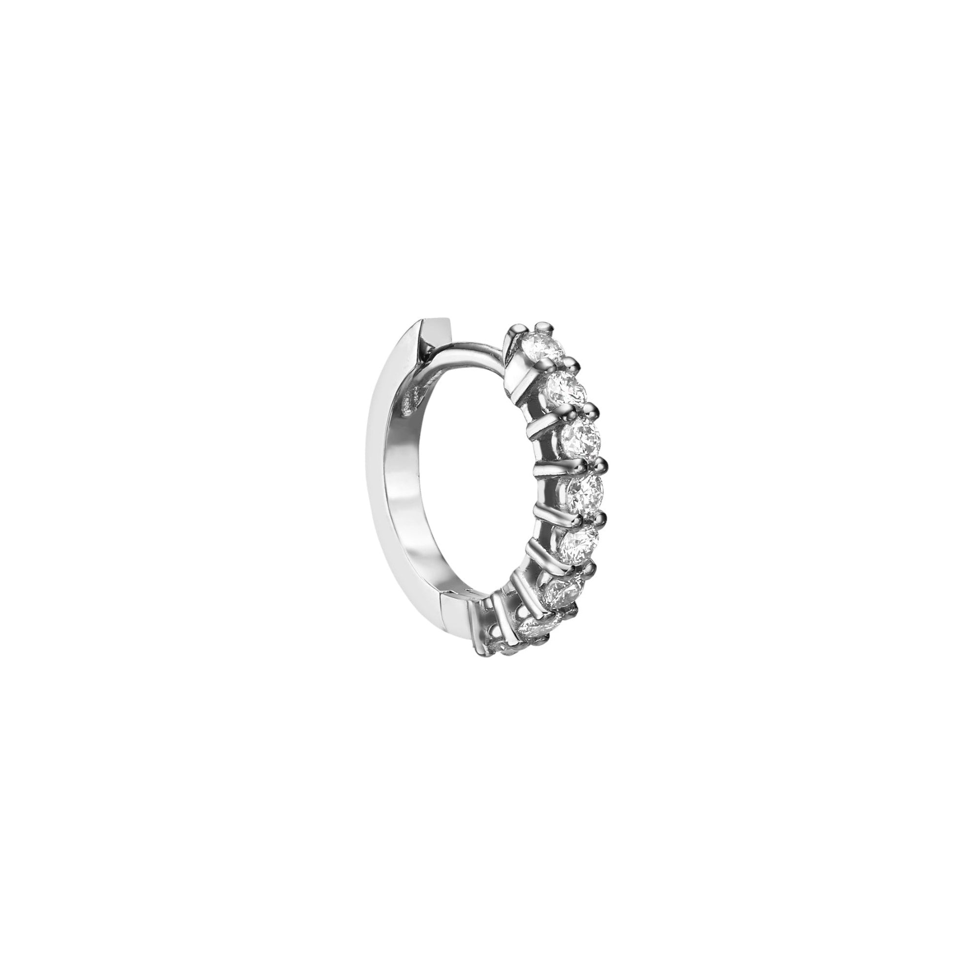DIAMOND HUGGIES - White Gold - Single earring