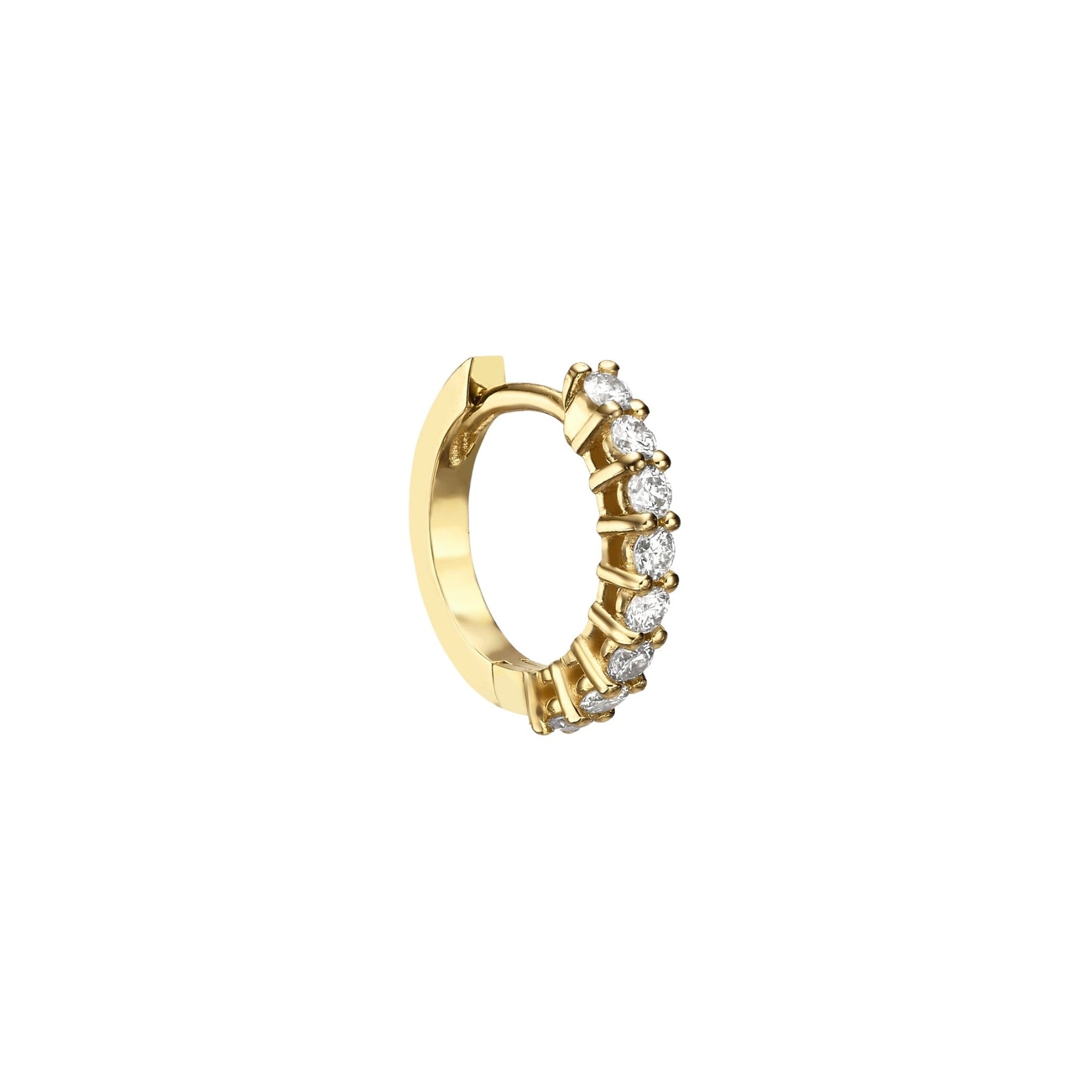 DIAMOND HUGGIES - Yellow Gold - Single earring