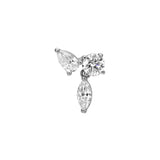 TRIO DIAMOND EARRINGS - White Gold - Single earring