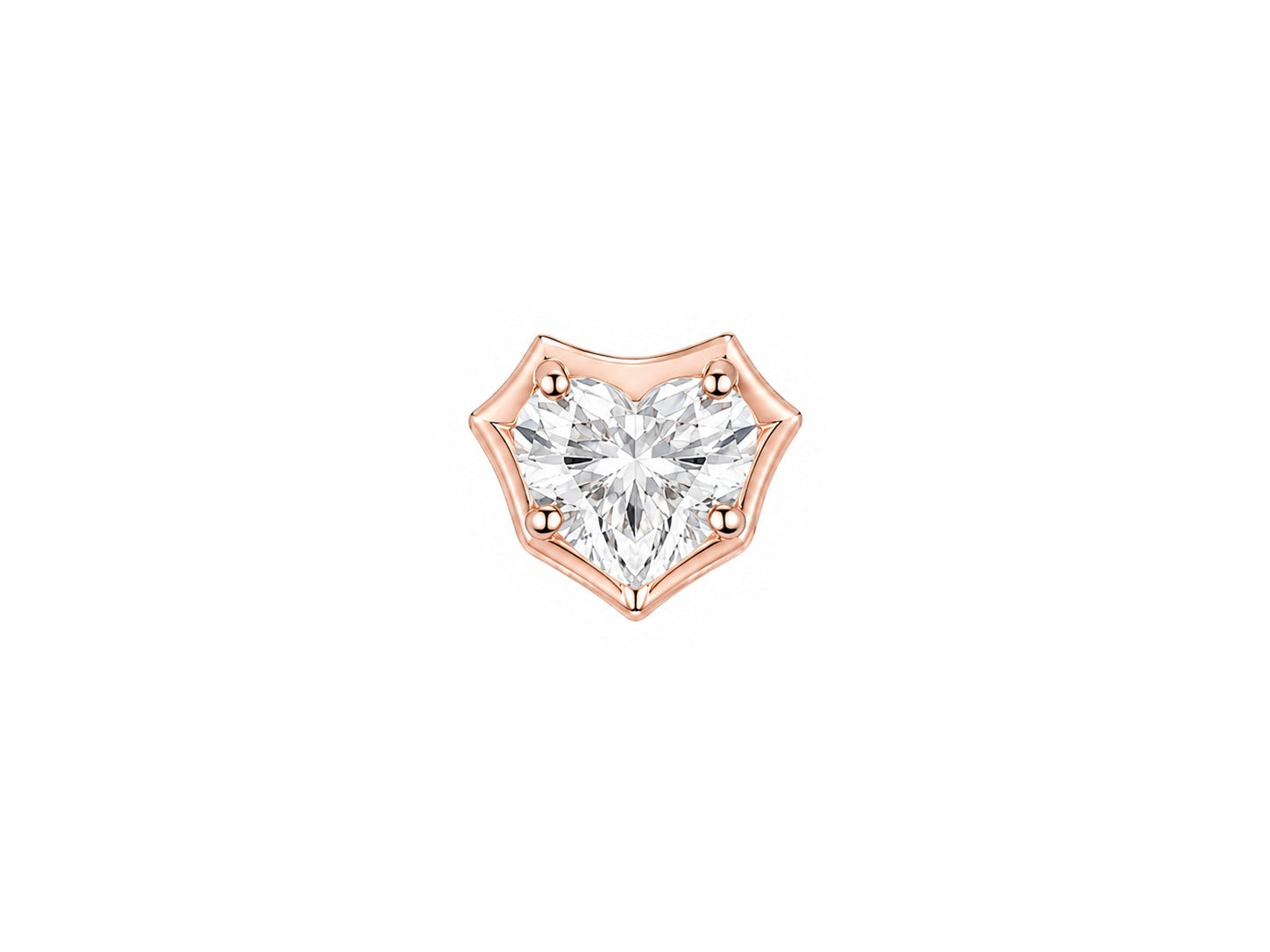 HEART SHAPE CRISI EARRINGS - Rose Gold - Single earring