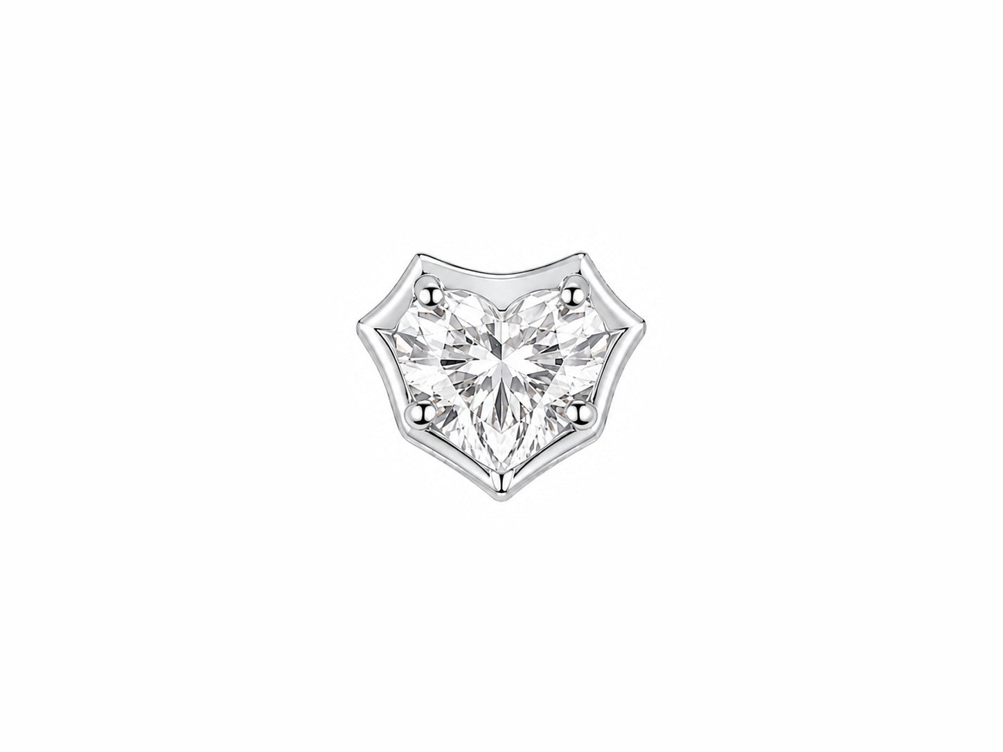 HEART SHAPE CRISI EARRINGS - White Gold - Single earring