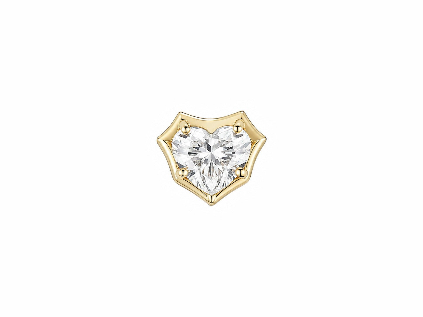 HEART SHAPE CRISI EARRINGS - Yellow Gold - Single earring