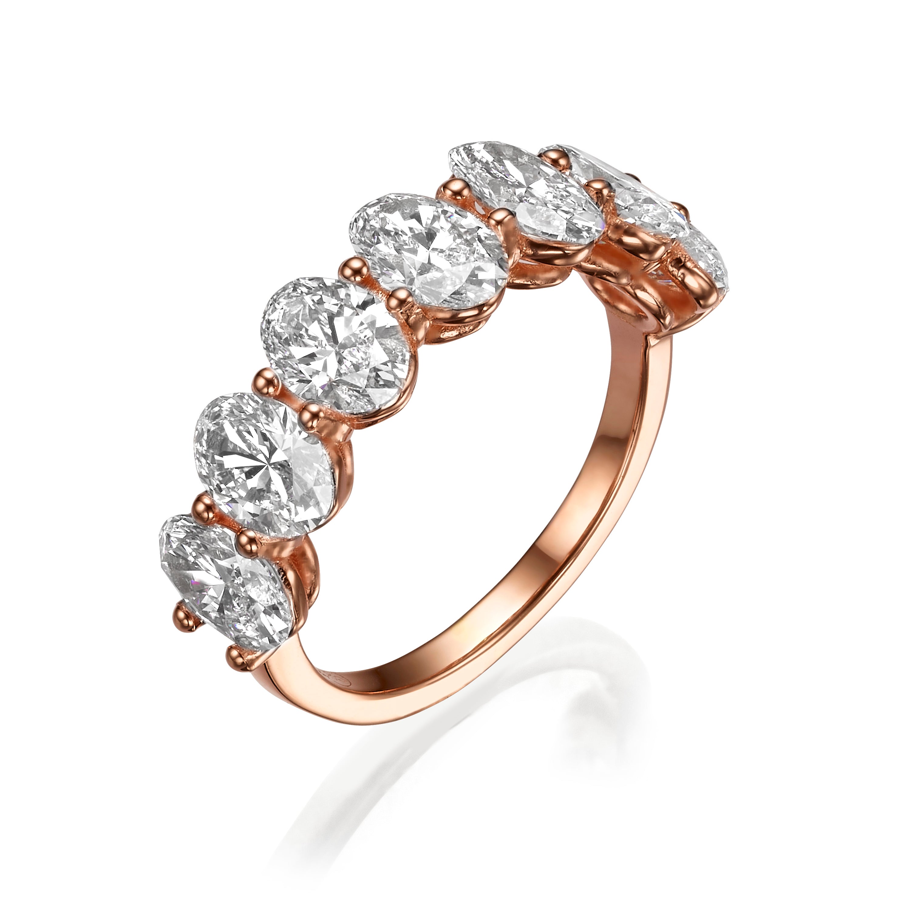 2.8CTS OVAL DIAMOND HALFWAY RING - SEVEN DIAMONDS 0.4CT EACH