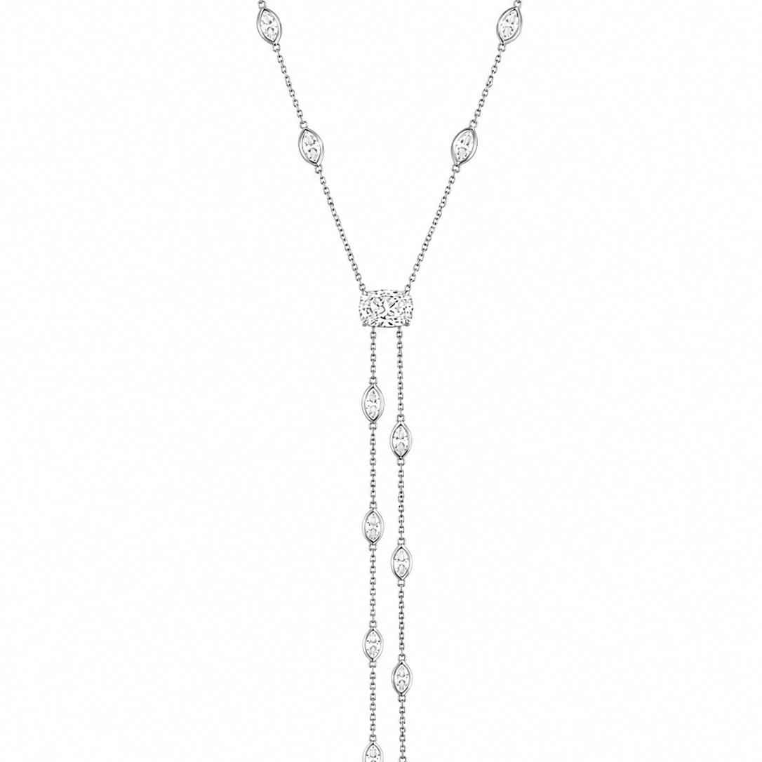 RADIANT CUT LOE'R DIAMONDS TIE NECKLACE