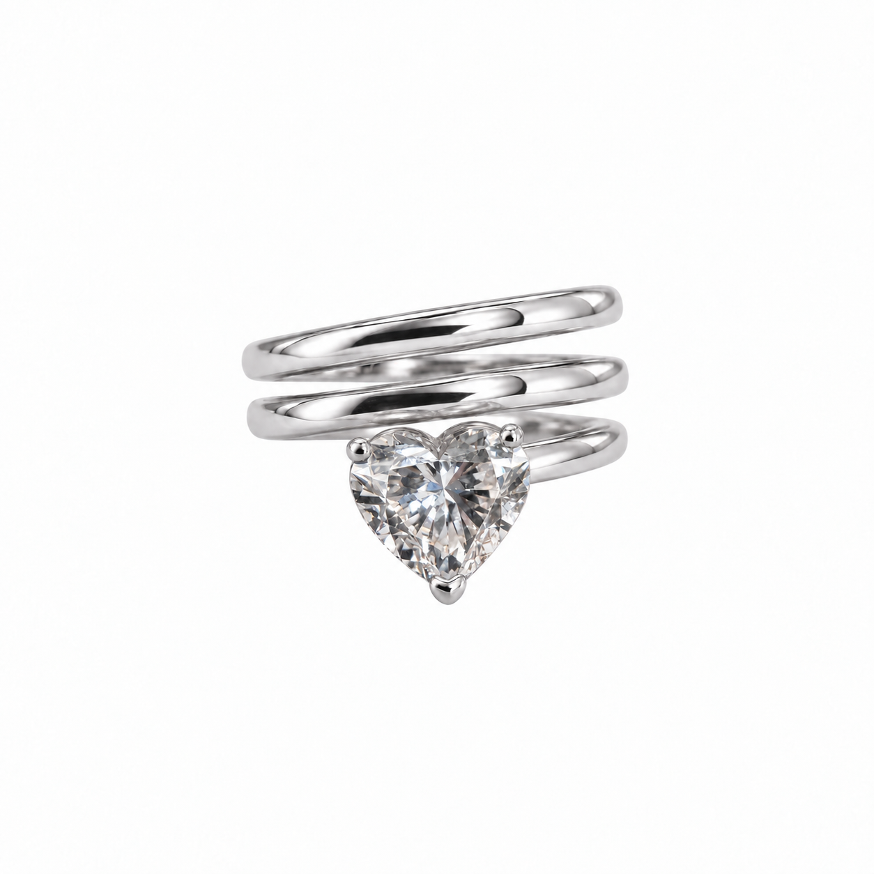 HEART SPIRAL DIAMOND RING