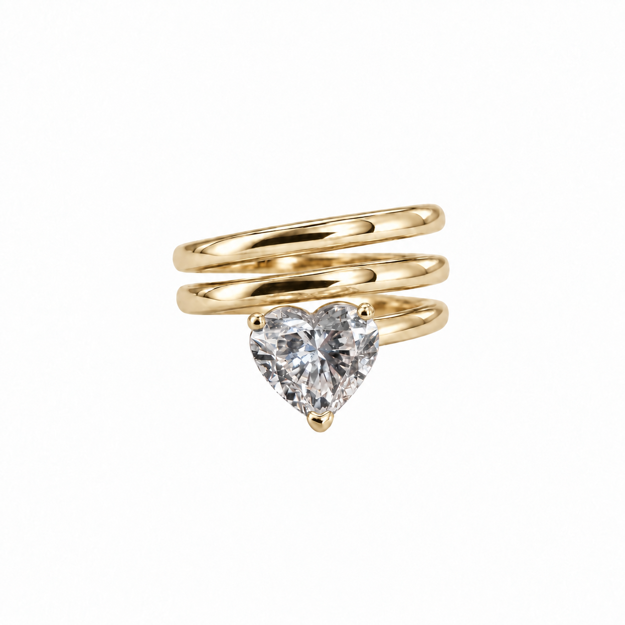 HEART SPIRAL DIAMOND RING