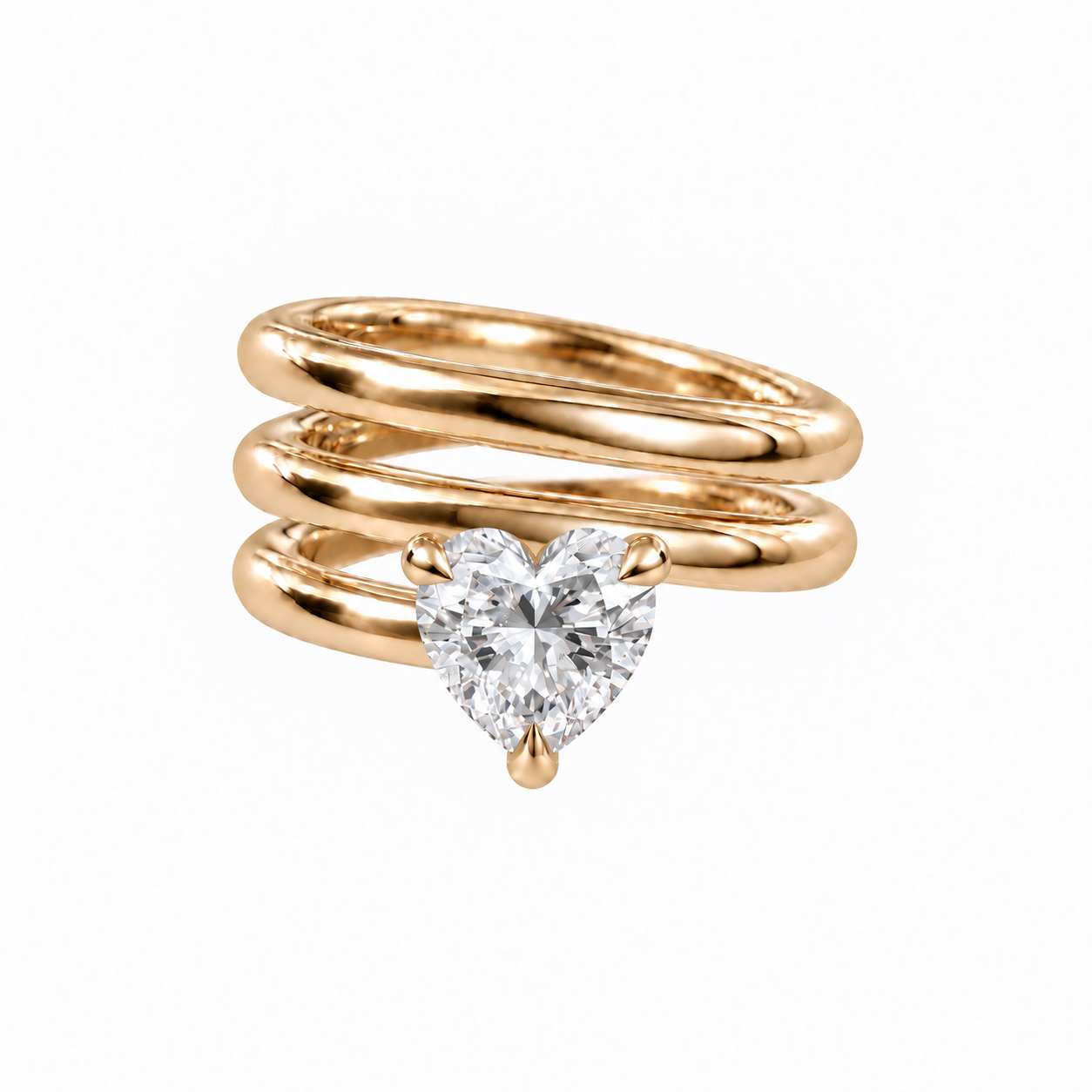 1CT HEART SPIRAL DIAMOND RING
