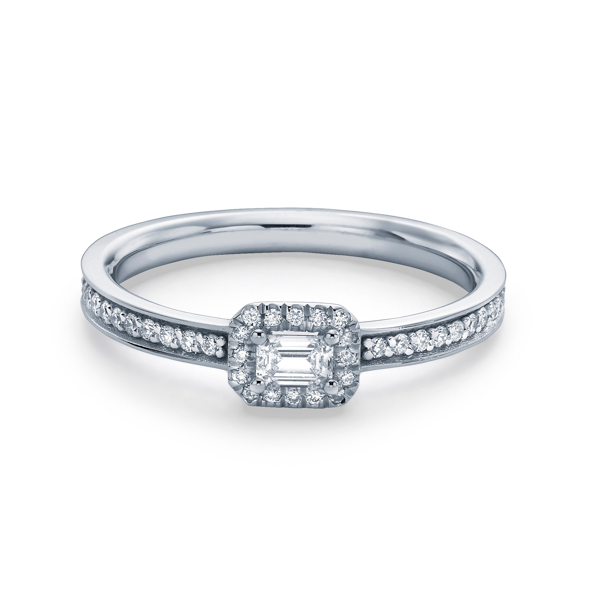 EMERALD DIAMOND PAVE RING