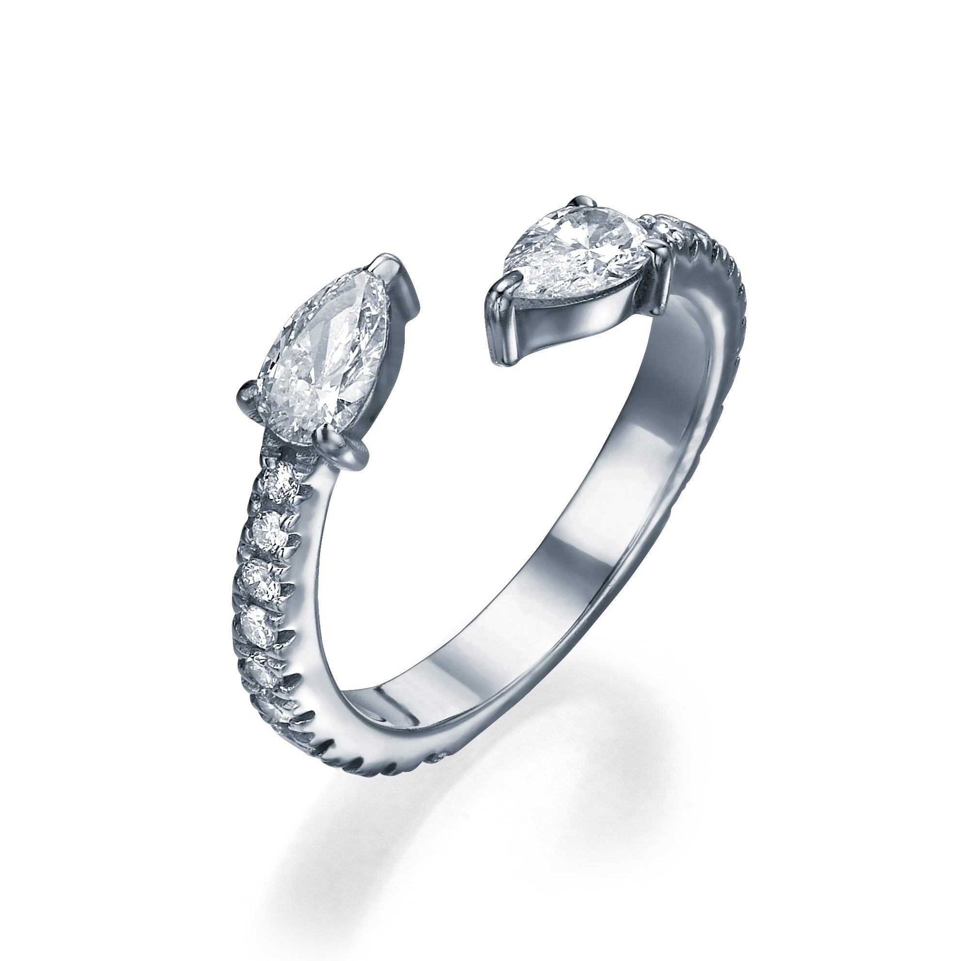 DOUBLE PEAR PAVE DIAMOND RING