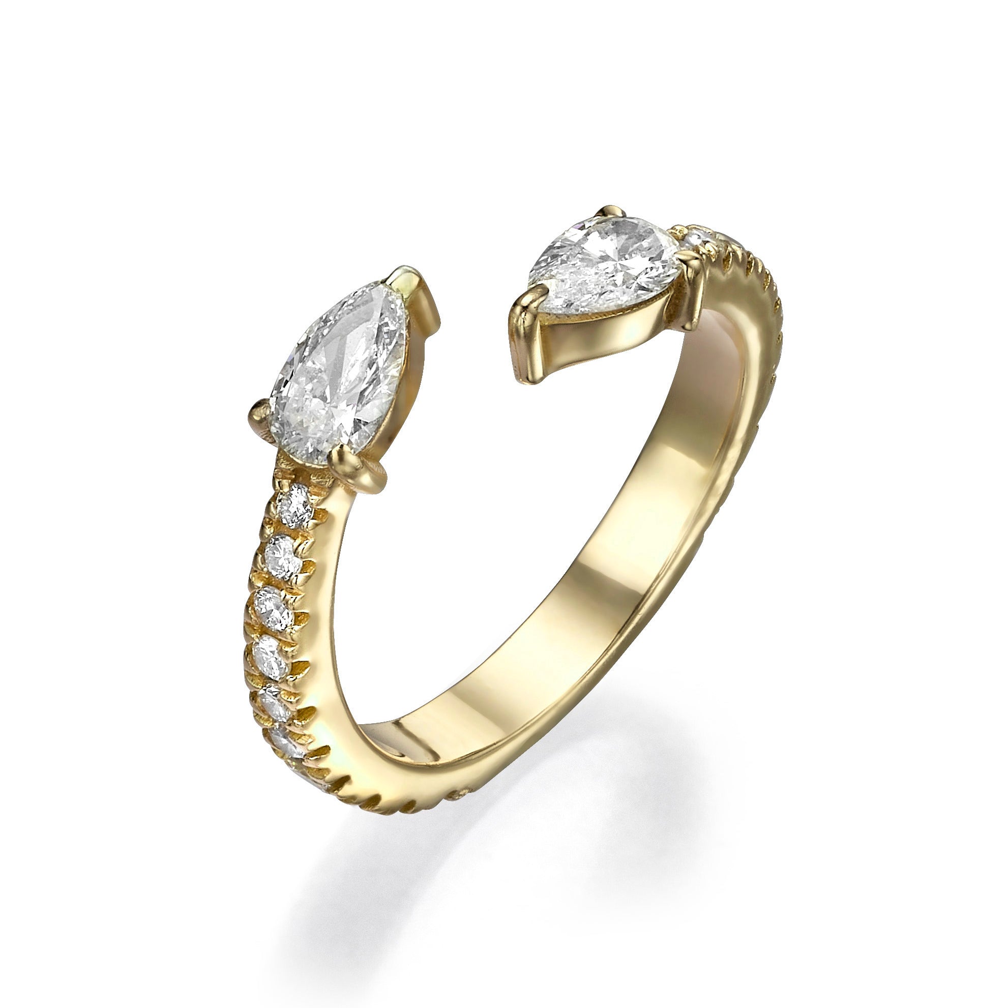 DOUBLE PEAR PAVE DIAMOND RING