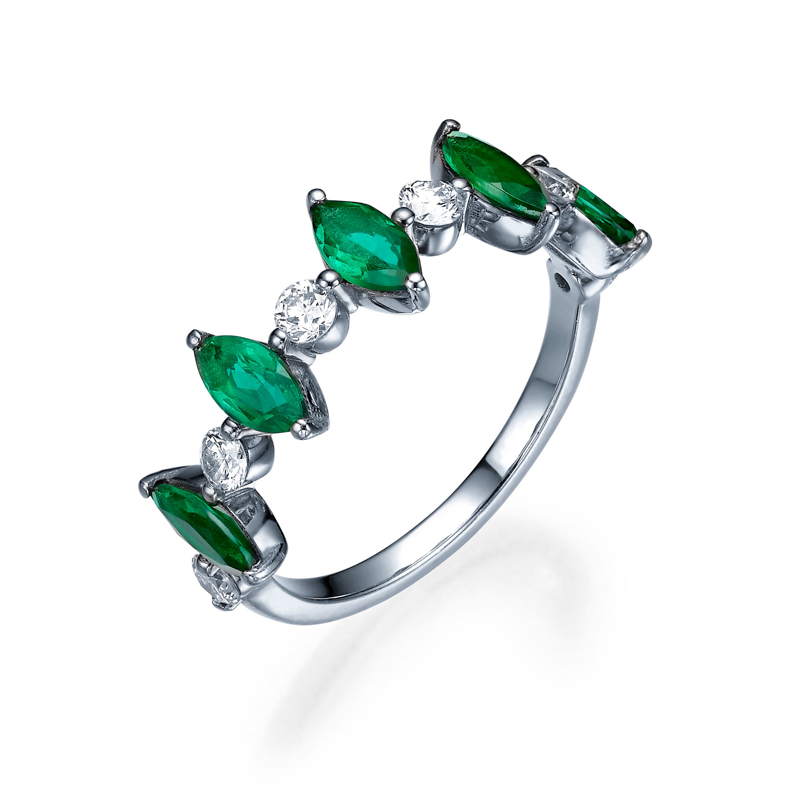 LARGE MARQUISE GEM AND DIAMOND RING